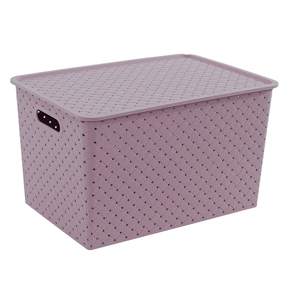 Корзинка "Береста" 14л 350х245х205мм с крышкой (сирень) (то)