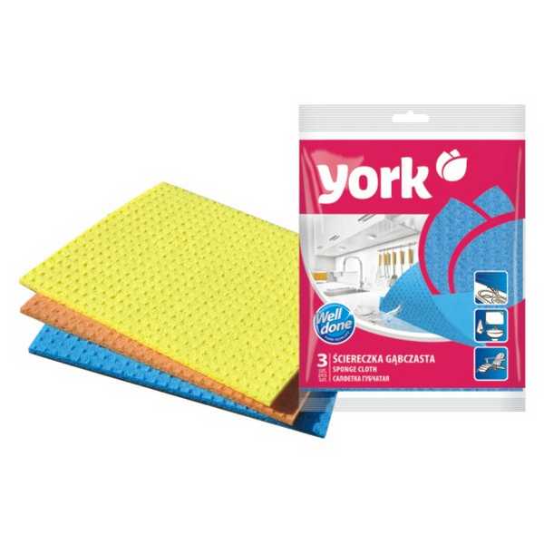 Салфетки YORK губчатые 17,5*15,5см 3шт