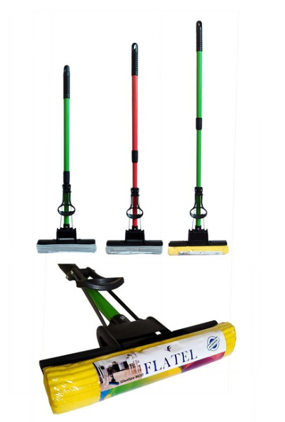 Швабра МОП 27см АНТИКРИЗИС, металл телескоп ручка 75-105см