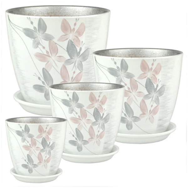 Комплект горшков Роспись бутон вальс кмпт из 4-х (РС 09)