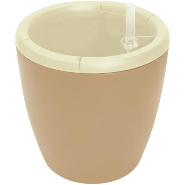 Горшок с автополивом Munchen 9л/6,2л круглый со вставкой молочный шоколад (то)