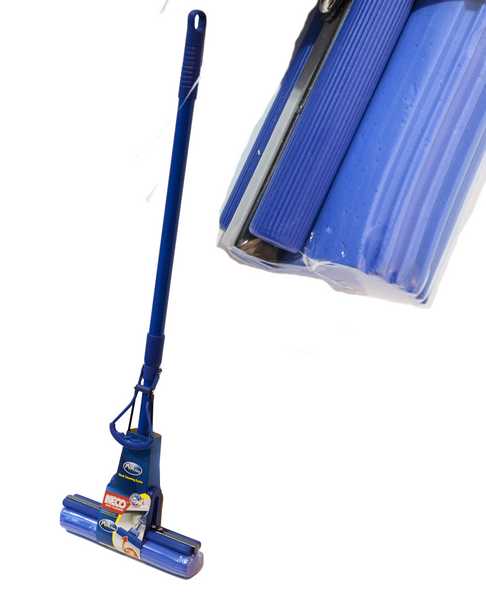 Швабра ПВА 26см NECO, пластик коллектор, с телескопической стальной ручкой 90-125см