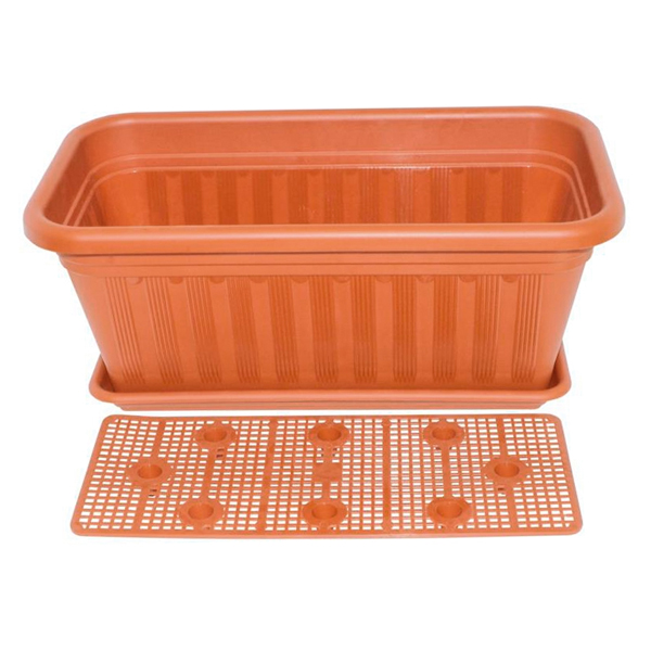 Кашпо прямоугольное 15л с дренажем (то)