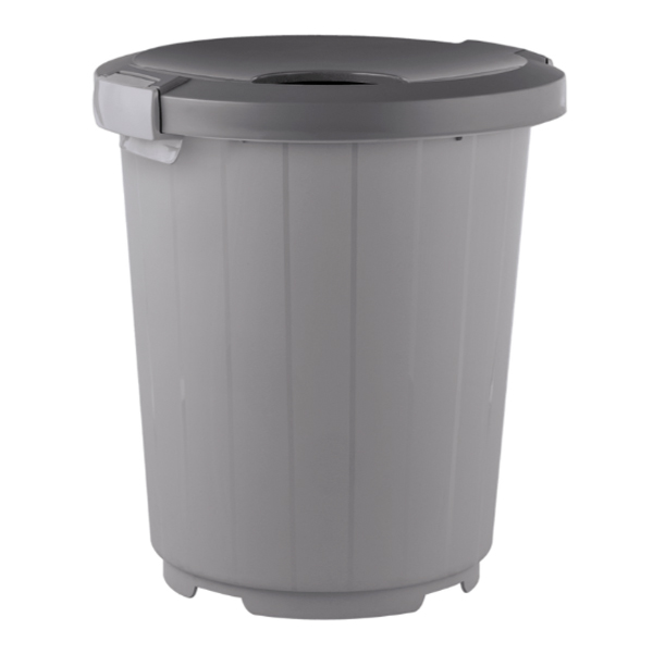 Бак 105л с крышкой воронкой на колесах (серый)