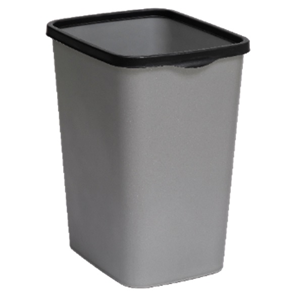 Ведро для мусора с фиксатором 33л "Tandem" (сер.металлик/черный) (то)