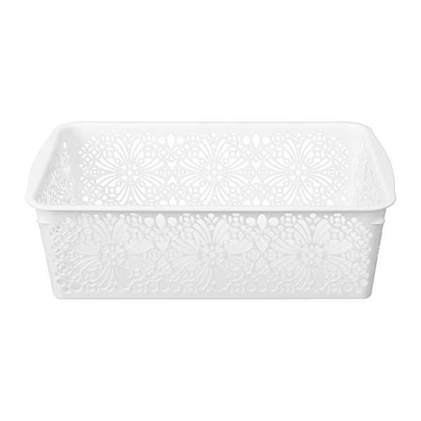 Корзинка универсальная "FLORAL" 250х150х75мм (белый) (то)