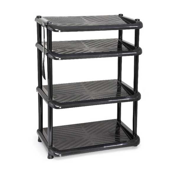 Этажерка для обуви "Комфорт", 4 полки с рожком (черная)