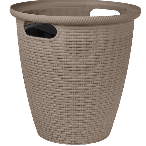 Кашпо напольное Rattan D328мм/20л с внутренним горшком 11л французский платан (то)