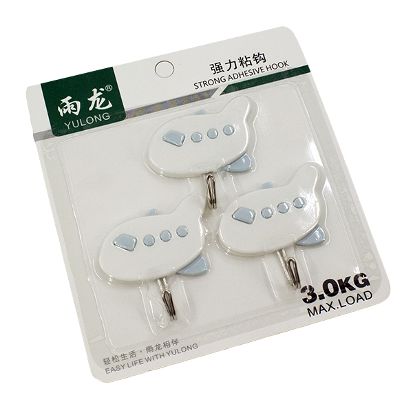 Крючки фигурные 3шт ТРАНСПОРТ (пластик, металл)