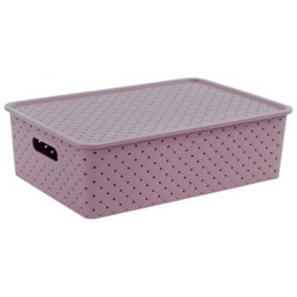 Корзинка "Береста" 7,5л 350х 245х105мм с крышкой (сирень) (то)
