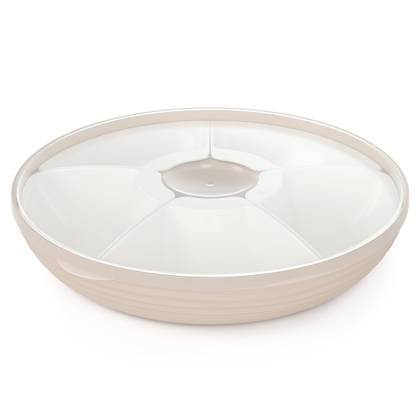 Менажница "Оазис" 5-ти секционная (с крышкой)(бежевый) (то)