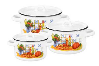 Набор №33  кастрюль цилиндр.ДАЧНАЯ 1,5/3/4,5л