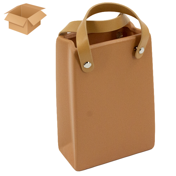 Кашпо-ваза керамическое ПОДАРОК оранжевое 12*6*24см