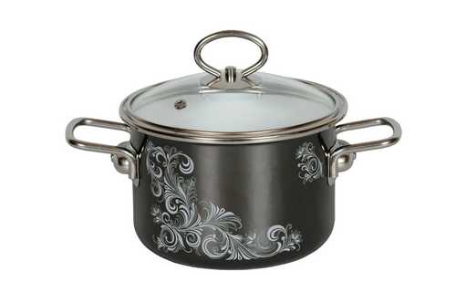 Кастрюля цил. 2л "Iseberg" мокр. асфальт