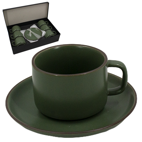 Кружка с блюдцем керамическая (набор 6шт)