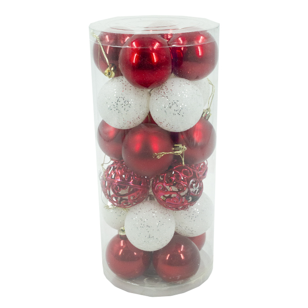 Шарики елочные 6см набор 24шт 