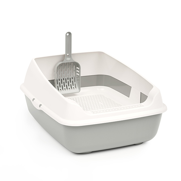 Набор ALTA для кошек (лоток с высокими бортами, сеткой и совком)(серый)  (то)