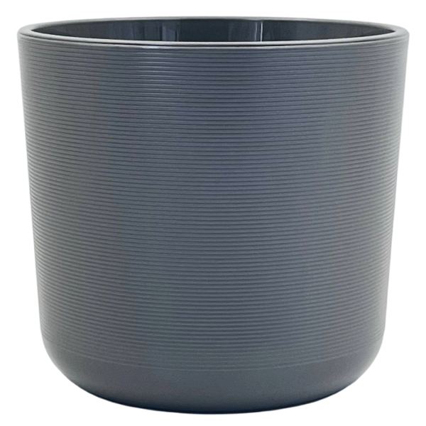 Горшок Лион 2л с белой вкладкой Серый Муссон