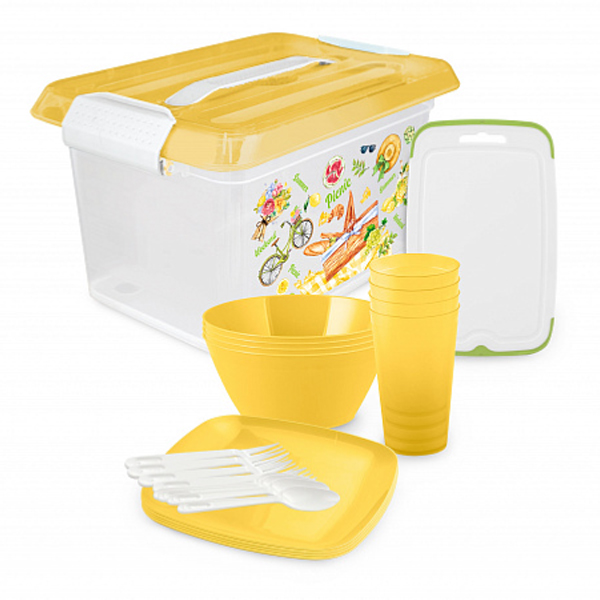 Набор для 4 персон в контейнере 6л Summer time(то)