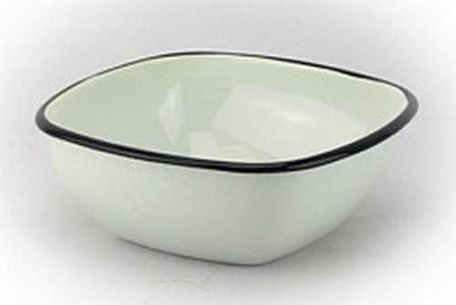 Миска эмал   1,0л б/рис квадр. 0307К/М