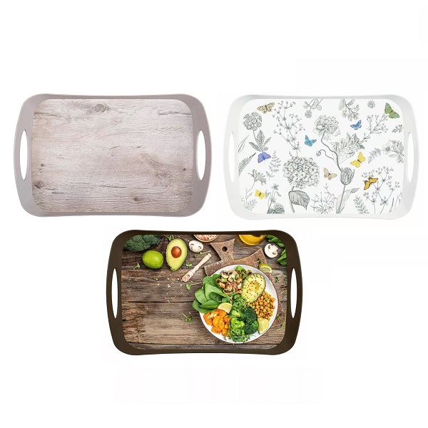 Поднос с декором 412х270х50мм (то)