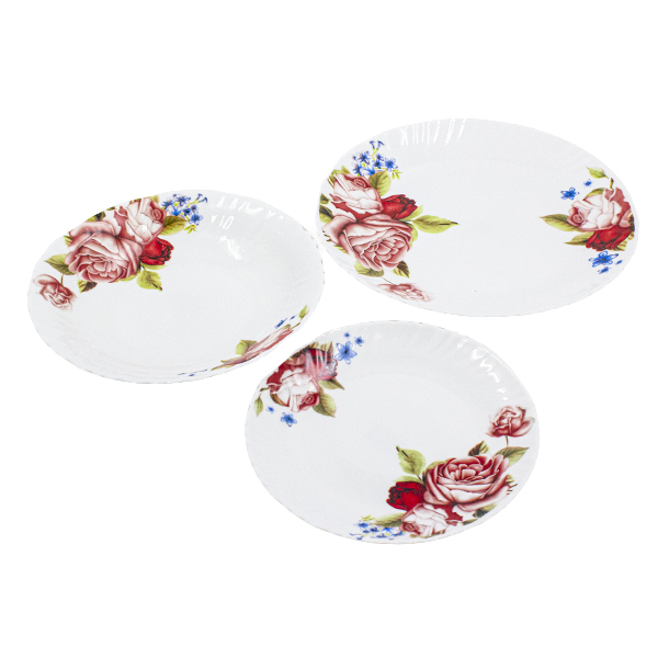 Тарелки из стеклокерамики 18шт (суповая d-21см - 6шт / обеденные d-19см и d-27см - по 6шт)