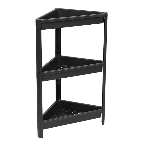 Этажерка угловая VIKEA 3-х ярусная (черный) (то)