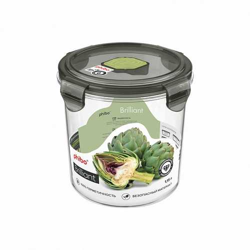 Контейнер для продуктов герметичный с клапаном "BRILLIANT" круглый 1,15л (то)