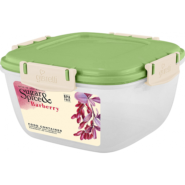 Контейнер д/продуктов Barberry 0,7л герм.квадр фисташка (то)