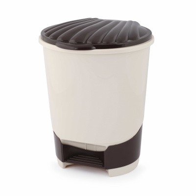 Ведро для мусора с педалью 10л. (Слоновая кость)(то)