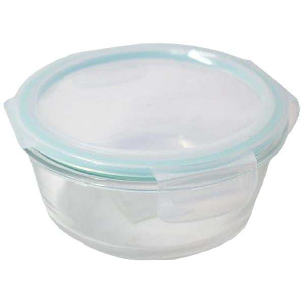 Контейнер стеклянный круглый 550мл с пластиковой крышкой