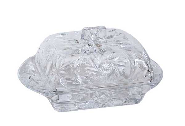 Масленка стеклянная 17*8см