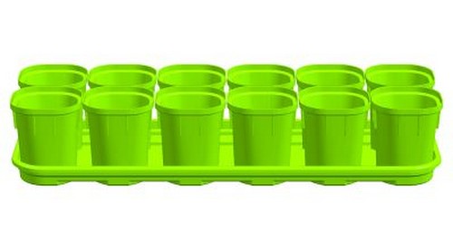 Набор горшков для рассады Smart Solution с поддоном 12х200мл черн. (то)