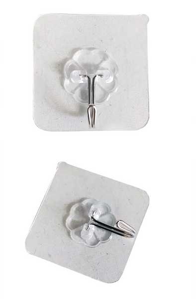 Крючок на липучке прозрачный 6*6см 