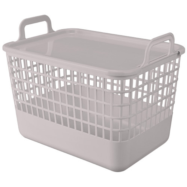 Корзина универсальная "KOBO" 15л с крыш. 320x224x255мм (Светло-бежевый) (то)