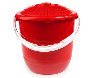 Ведро 12л "Practic Lux" с крышкой (роза) (то)