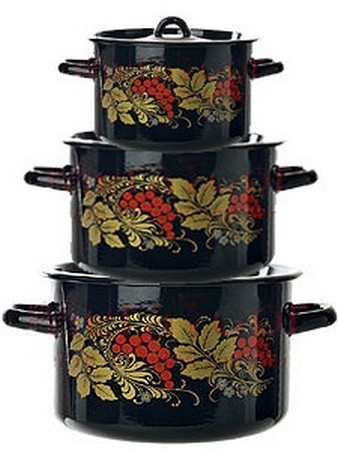 Набор №33 кастрюль цилиндр. РЯБИНА 1,5/2,9/3,9л