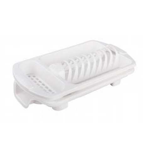 Сушилка для посуды со сливом (белый)