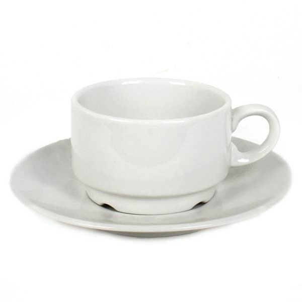 Чайная пара 170мл Белая Штабелируемая