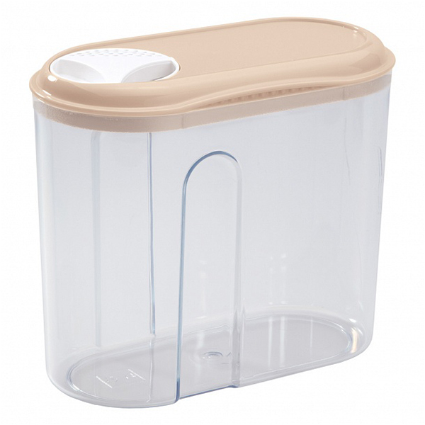 Емкость для сыпучих продуктов 1л. с дозатором бежевый (то)