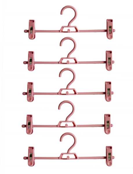 Вешалка 33см для юбок, набор 5шт  (коралловая)