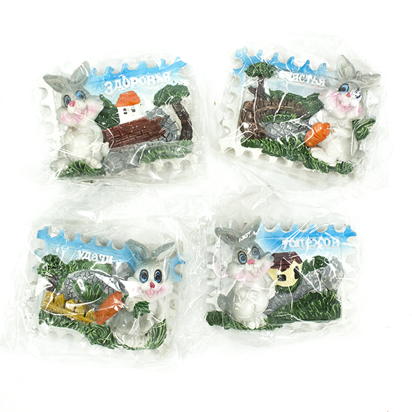 Магнит декоративный ЗАЯЦ 6*4,5см