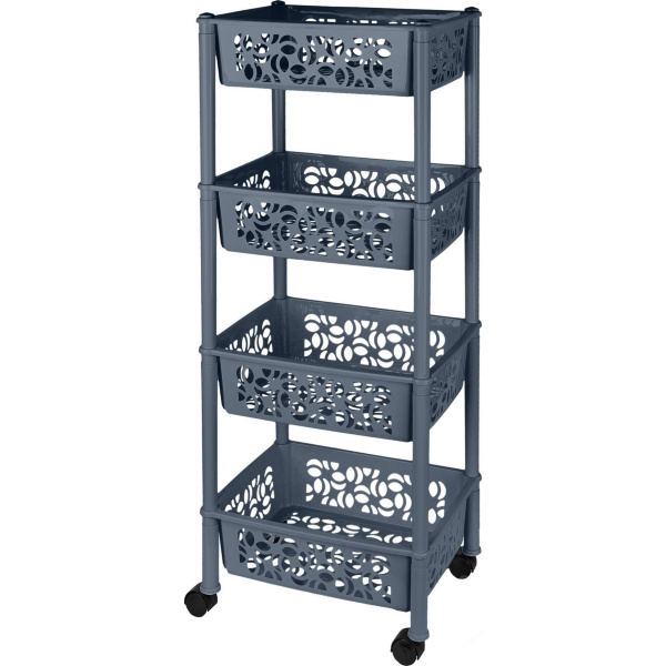 Этажерка 4-х секц.прямоугольная Light космический серый (то)