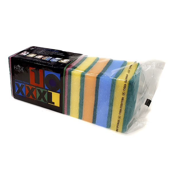 Губка бытовая с чистящим слоем 10шт "Гранд" (20)