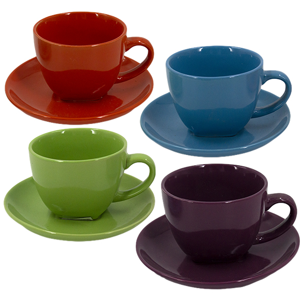 Кружка 250мл с блюдцем (керамика)