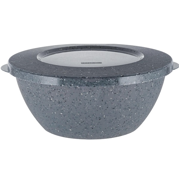 Миска Plast Team Stone 3л с крышкой темный камень (то)