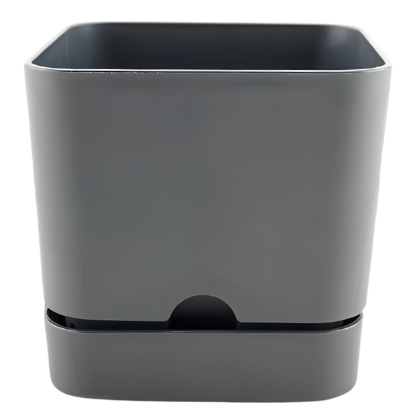 Горшок "Квадрат" Гранд, D15, 2,7л, серый-муссон