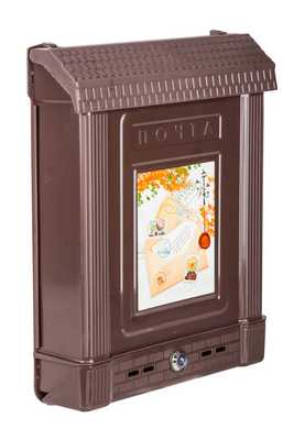 Ящик почтовый с замком (декор) (коричневый)(то)