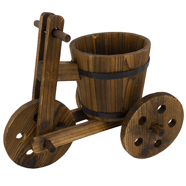 Кашпо деревянное на подставке ВЕЛОСИПЕД  32*21*75см