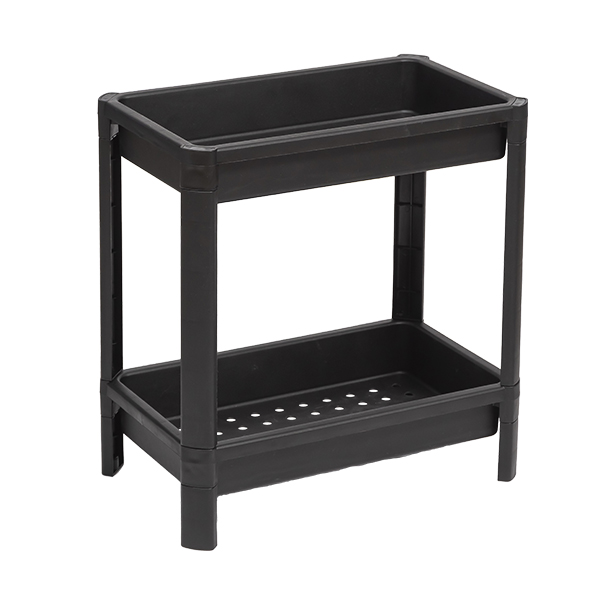 Этажерка широкая VIKEA 2-х ярусная (черный) (то)